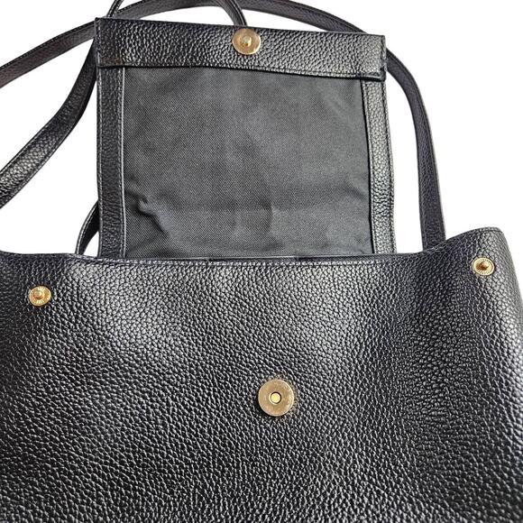 EUC A New Day Convertible Crossbody Vegan Leather Flap Closure Backpack Black - Picture 5 of 12